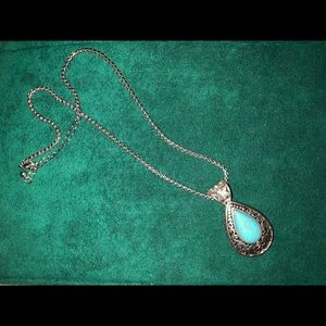 Pretty necklace with turquoise teardrop.